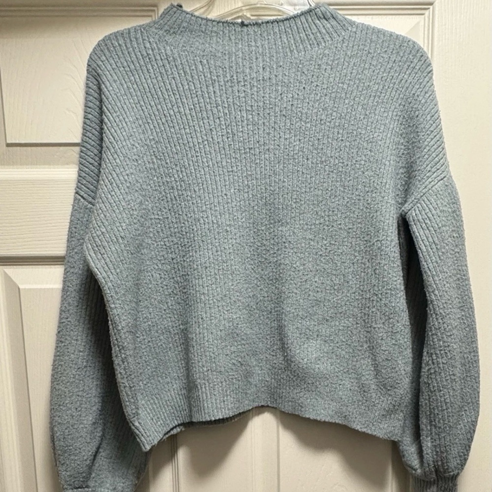 Pink Rose Gray Cowl Neck Sweater